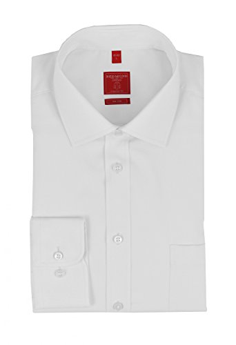 Redmond – Regular Fit – Herren Langarm Hemd in verschiedenen Farben, Bügelfrei (150300), Größe:XL;Farbe:Weiß(0)