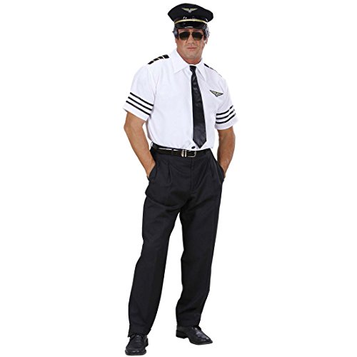 Kapitän Kostüm Set Piloten Anzug 52 L Pilot Hemd Mütze Krawatte Pilotenkostüm Karnevalskostüme Herren Sexy Junggesellenabschied Fliegerkostüm JGA Striptease Uniform