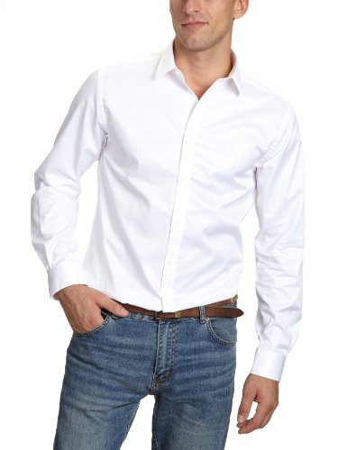 JACK & JONES PREMIUM Herren Hemd mit Manschetten Slim Fit 12020857 Andrew Shirt L/S Tight Fit, Gr. 52 (L), Weiß (OPTICAL WHITE)