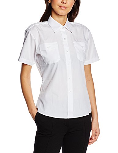 Premier Workwear Damen Hemd Ladies Short Sleeve Pilot Shirt, Weiß, 38 (herstellergröße: 10)