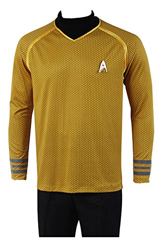 Star Trek Into Darkness Captain Kirk Hemd Shirt Uniform Cosplay Kostuem Gelb