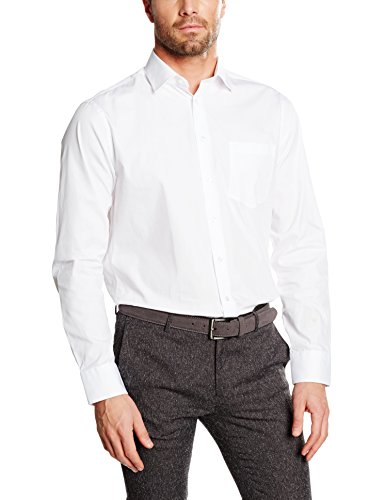 Redford Herren Business Hemd Regular Fit, Weiß